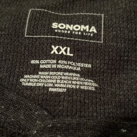 🔴 $3 - Sonoma men’s XXL long sleeve dark grey soft top EUC - Picture 3 of 3